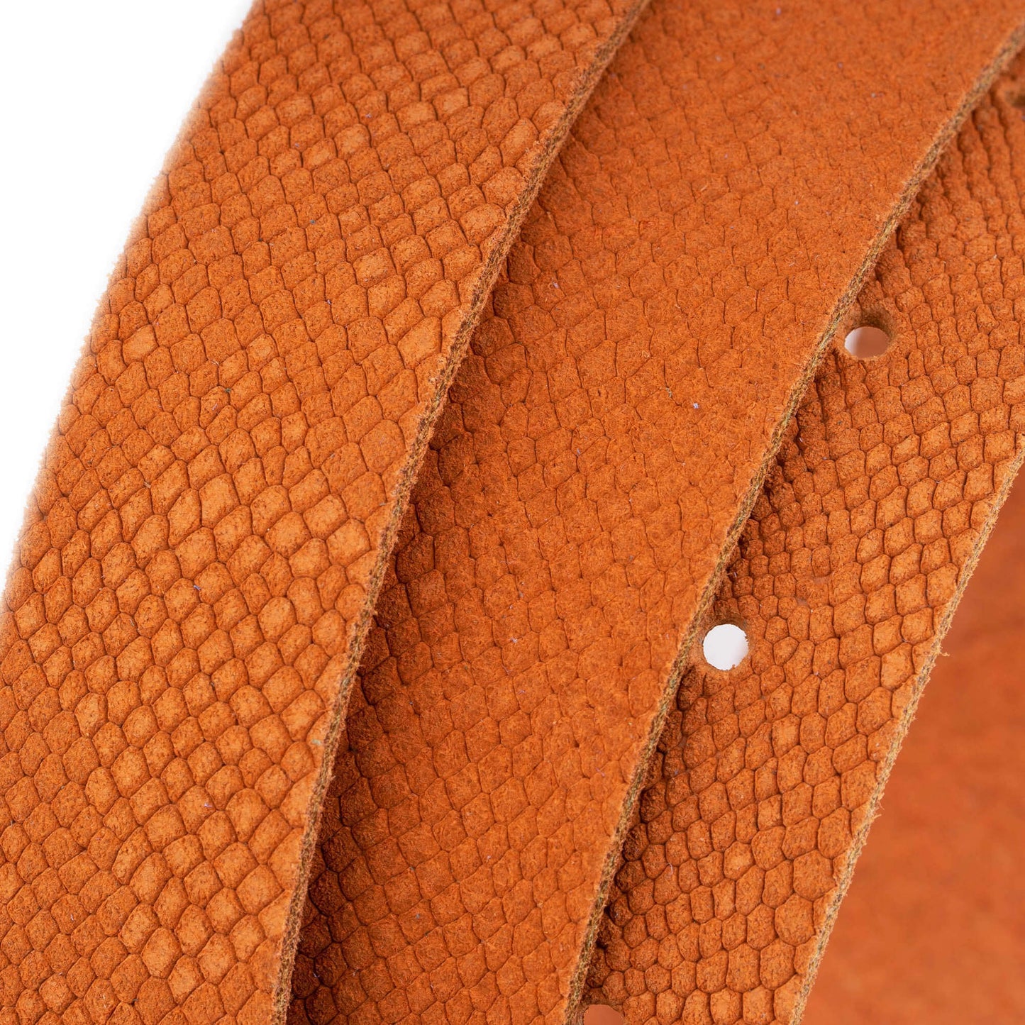 Orange Suede Suede Snake Emboss Belt Strap For Dunhill Buckles Replacement 2.5 cm