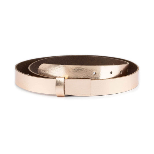 Rose Gold Leather Belt Strap For Dunhill Buckles Replacement 2.5 cm