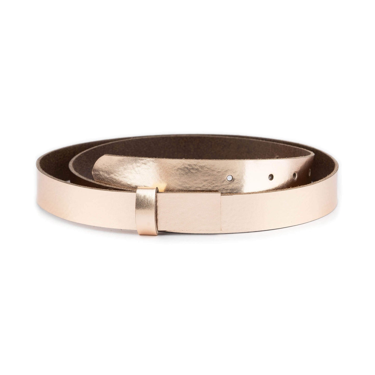 Rose Gold Leather Belt Strap For Versace Buckles Replacement 2.5 cm