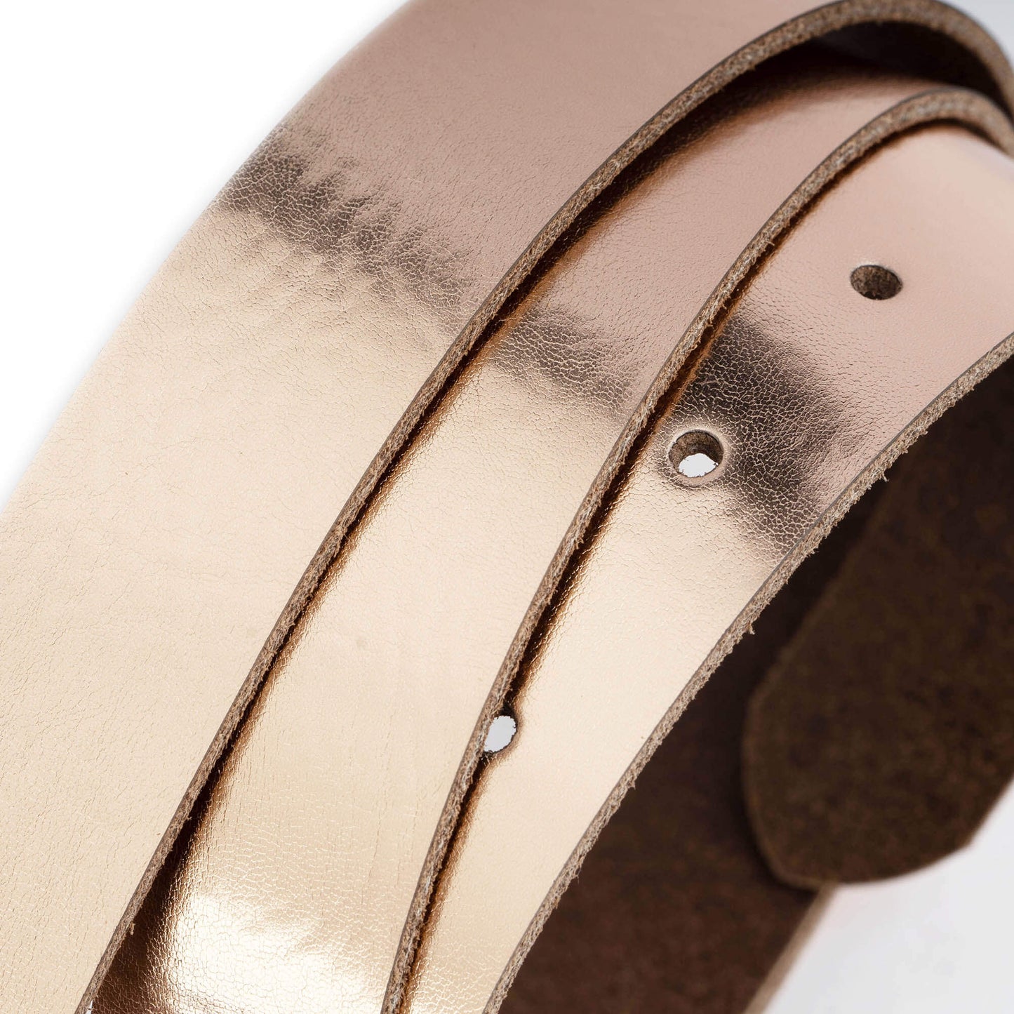 Rose Gold Leather Belt Strap For Ferragamo Buckles Replacement 2.5 cm