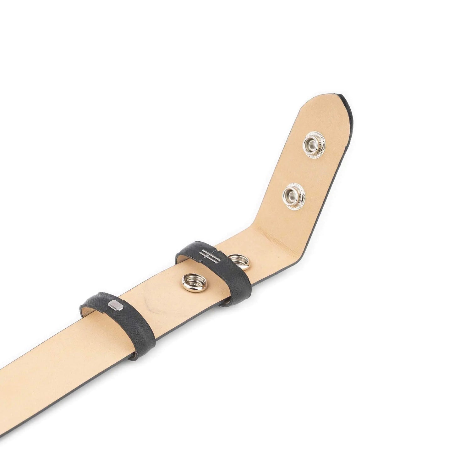 Snap Belt Strap for Ferragamo Buckles – Black Saffiano Leather 1 3/8 inch