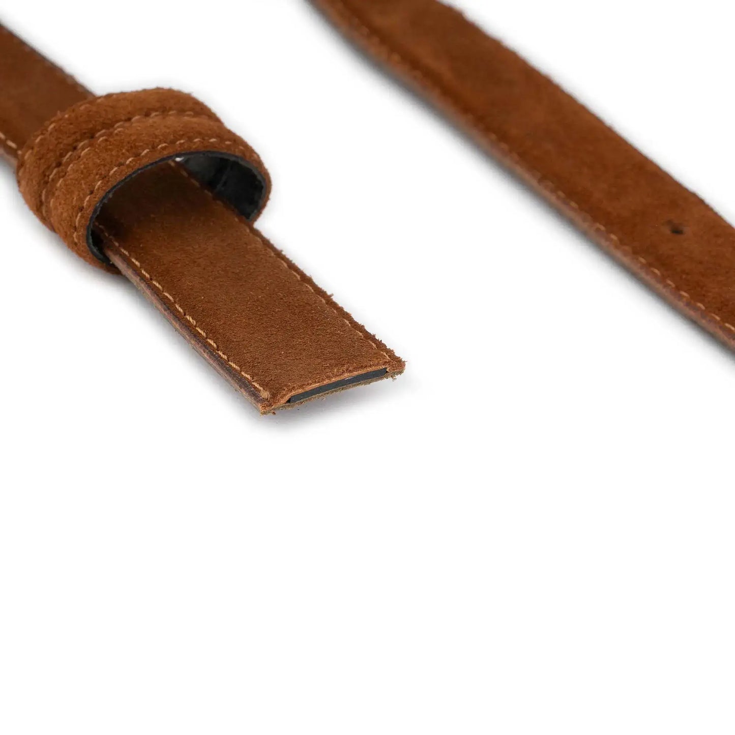 Tan Belt Strap for Ferragamo Buckles - Tobacco Suede Leather - 1 Inch