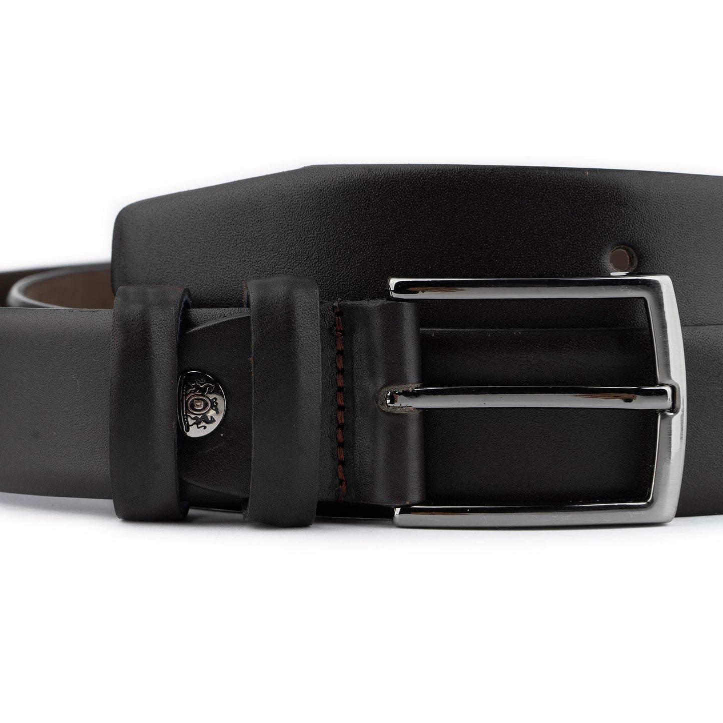 Top Quality Dark Brown Mens Leather Dress Belt 3.5 cm
