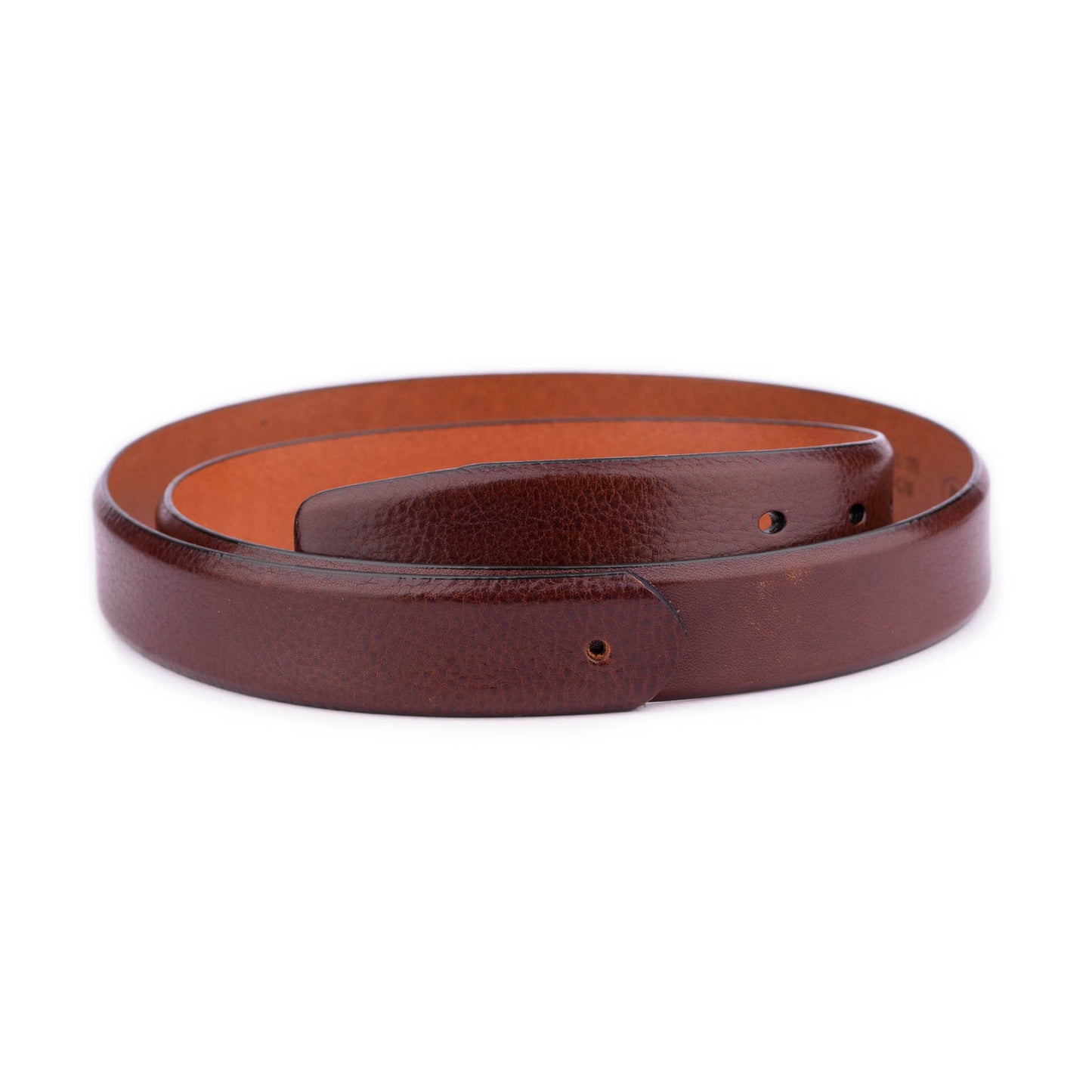 Mens Cognac Leather Dark Brown Belt Strap For Ferragamo Buckles Replacement