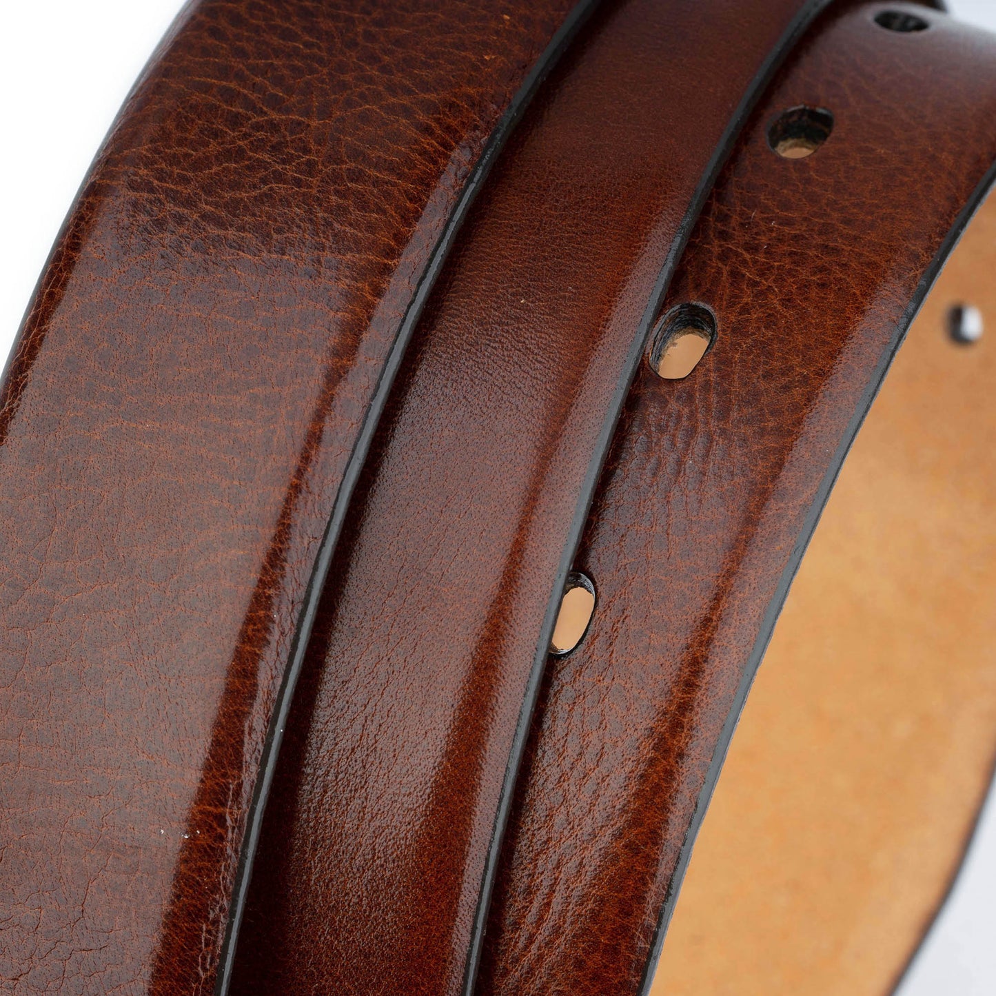 Mens Cognac Leather Dark Brown Belt Strap For Cartier Buckles Replacement