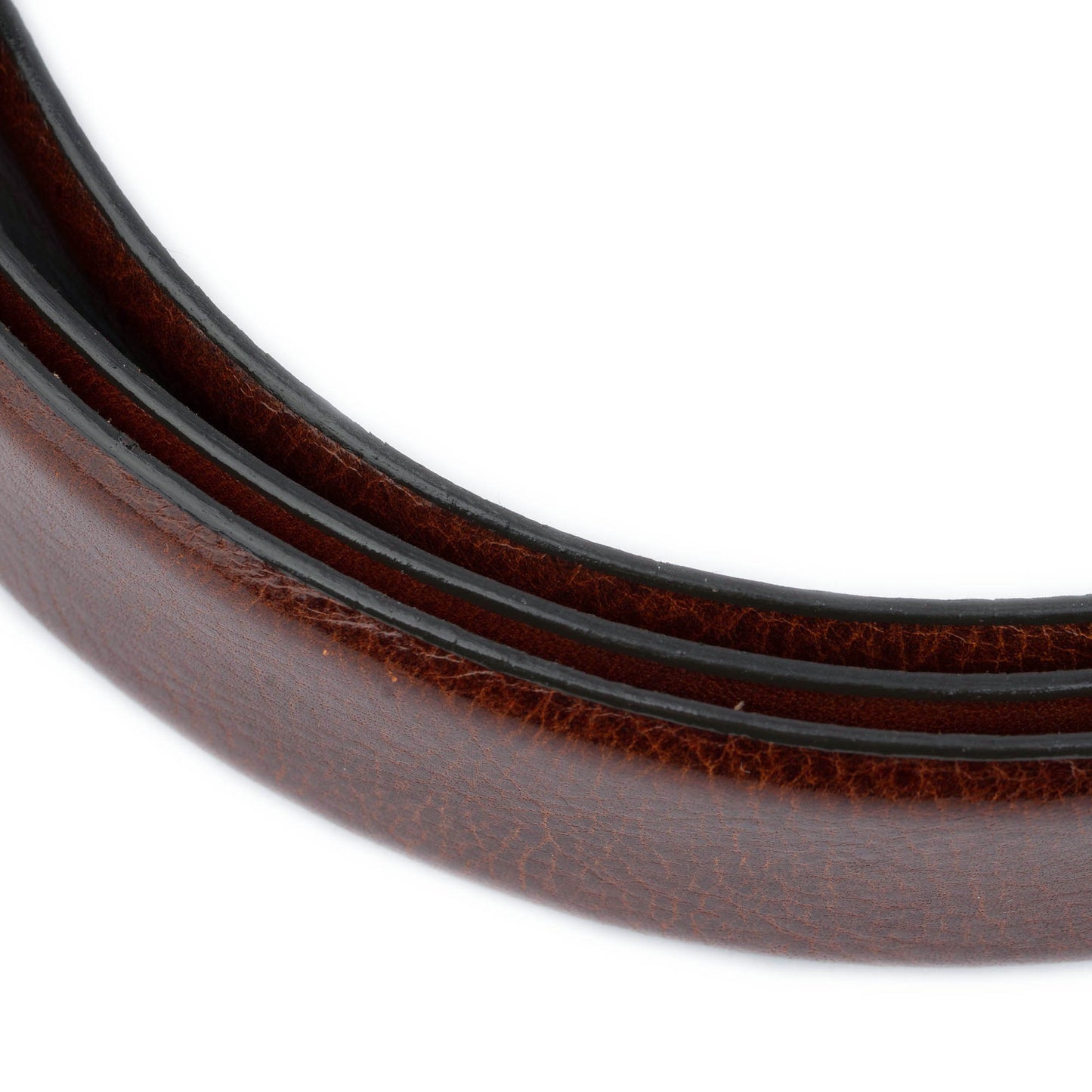 Mens Cognac Leather Dark Brown Belt Strap For Cartier Buckles Replacement