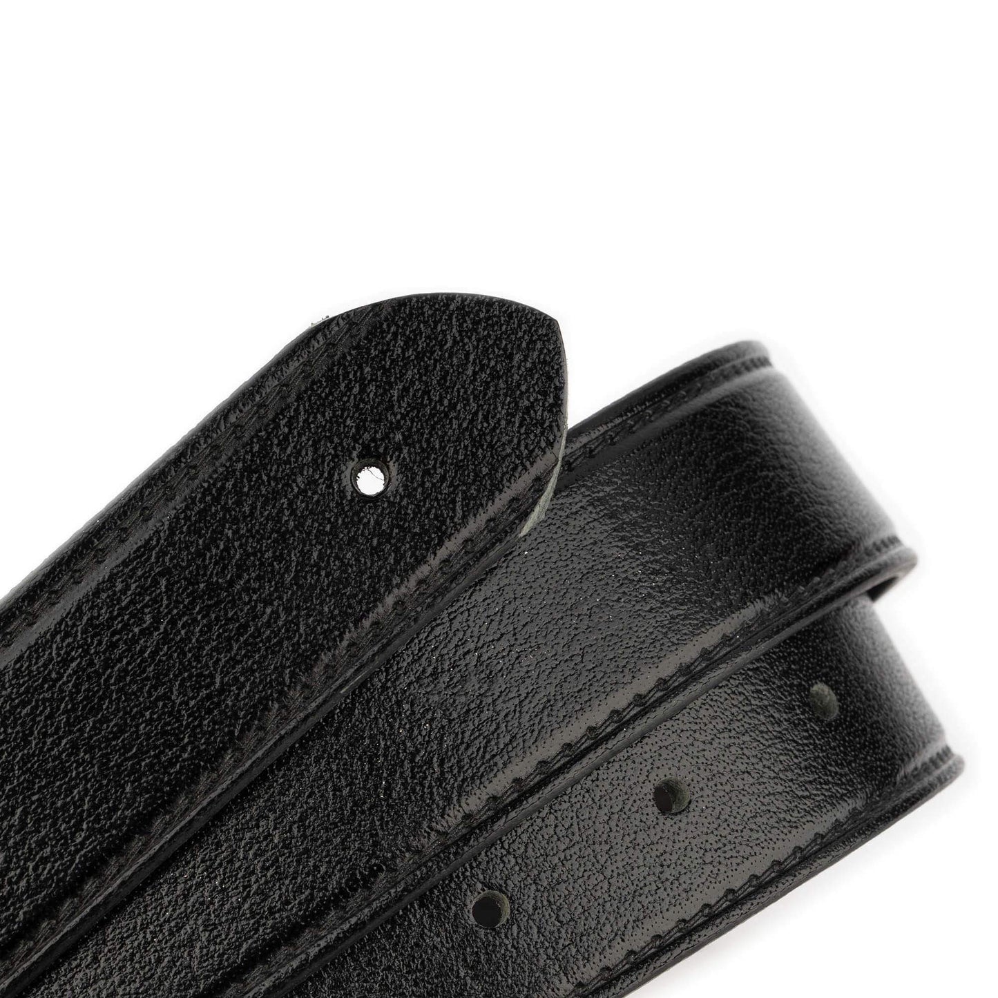 Black Belt Leather Strap For Ferargamo Custom Buckles