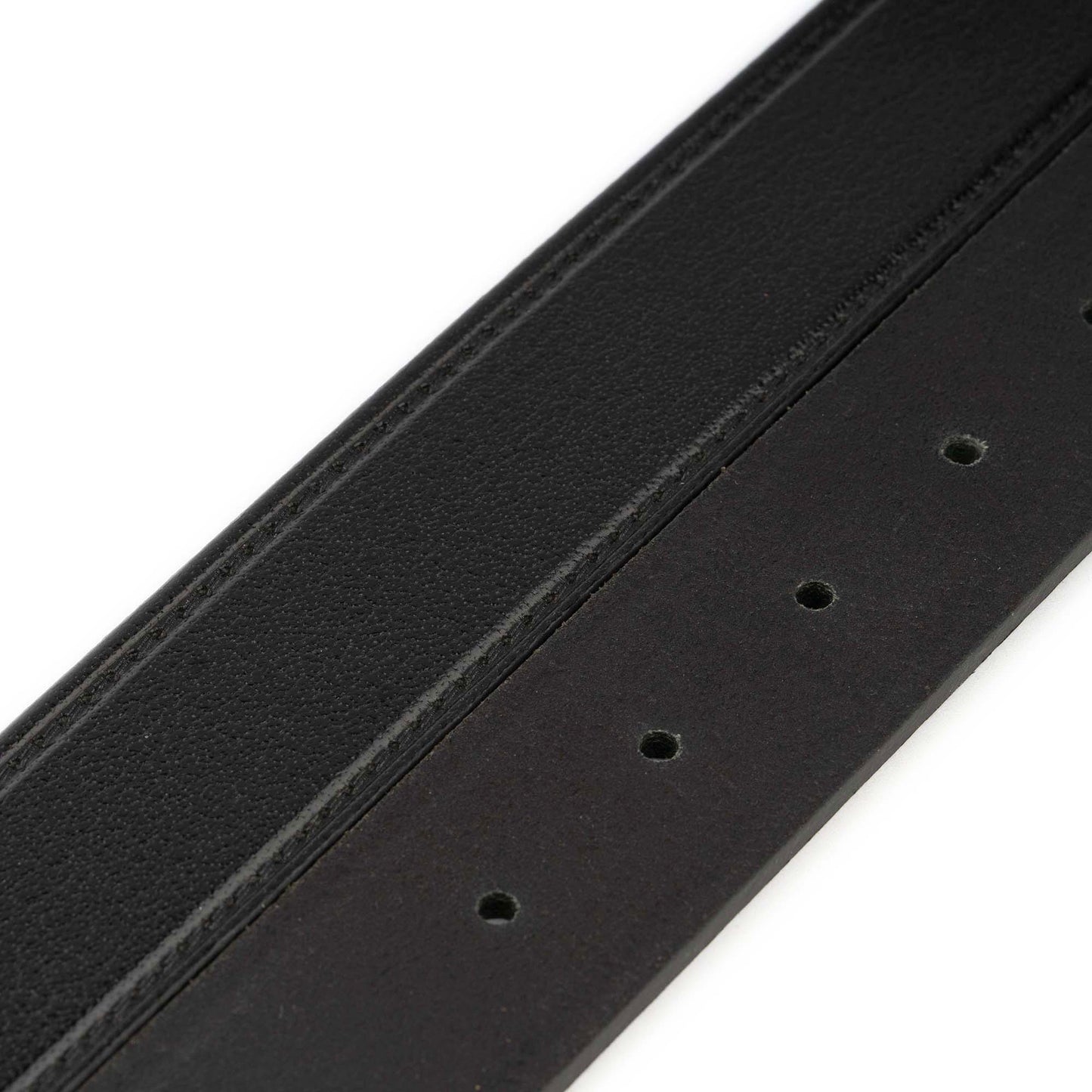 Black Belt Leather Strap For Ferargamo Custom Buckles