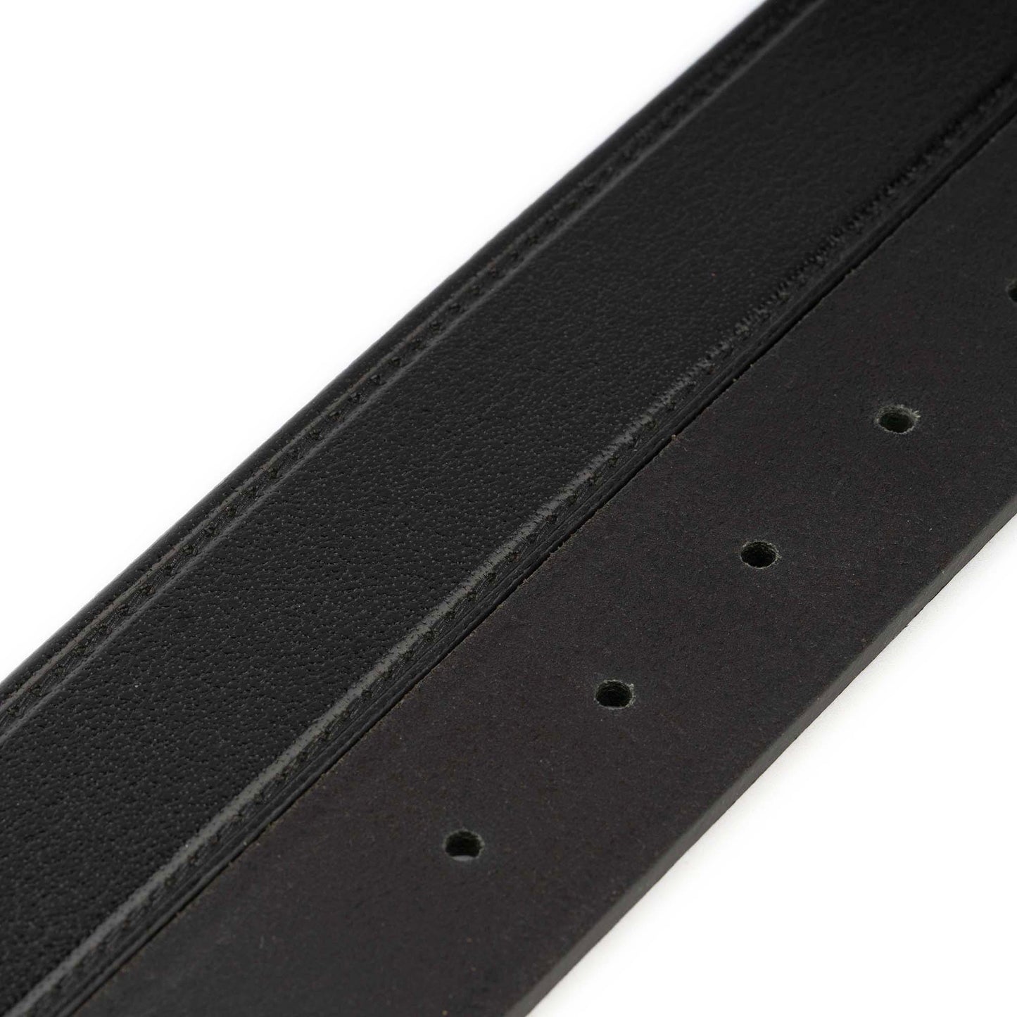 Black Buffalo Leather Adjustable Belt Strap For Cartier Buckles