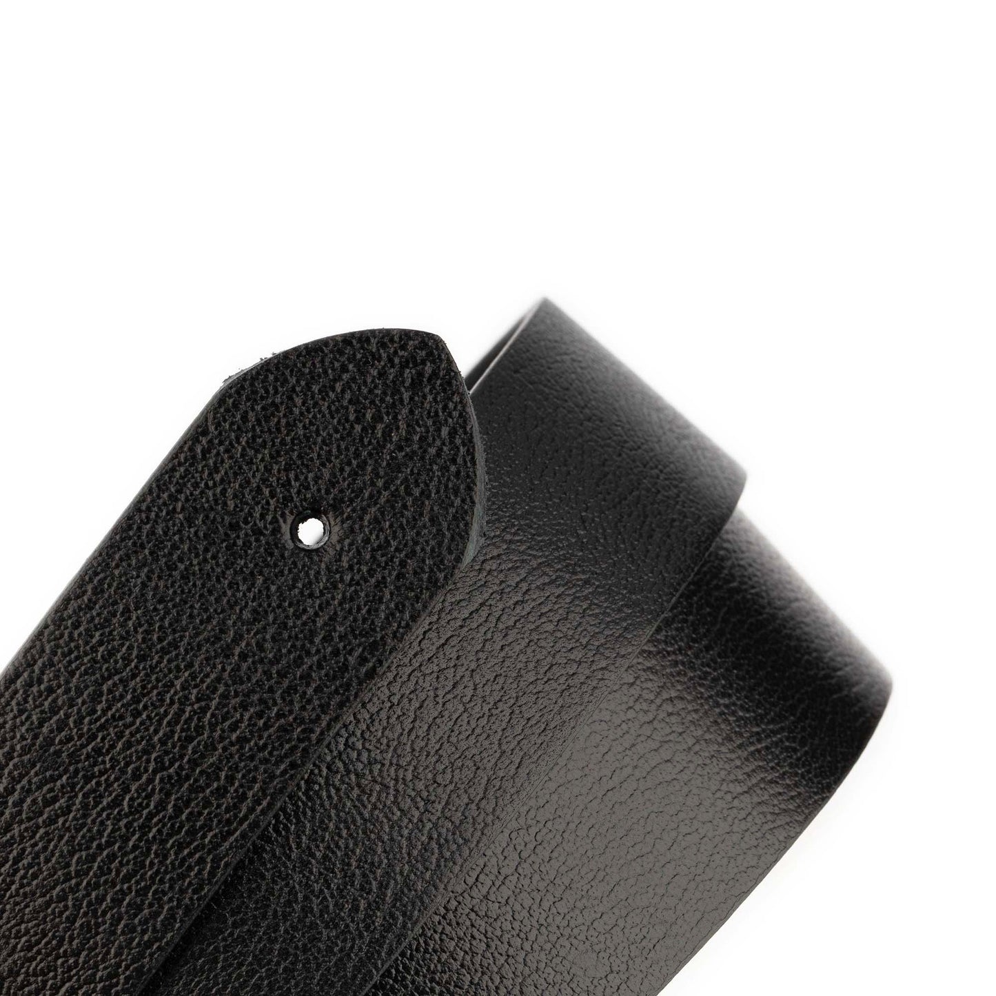 Black Buffalo Leather Belt Strap For Ferragamo Buckles 3.8 Cm