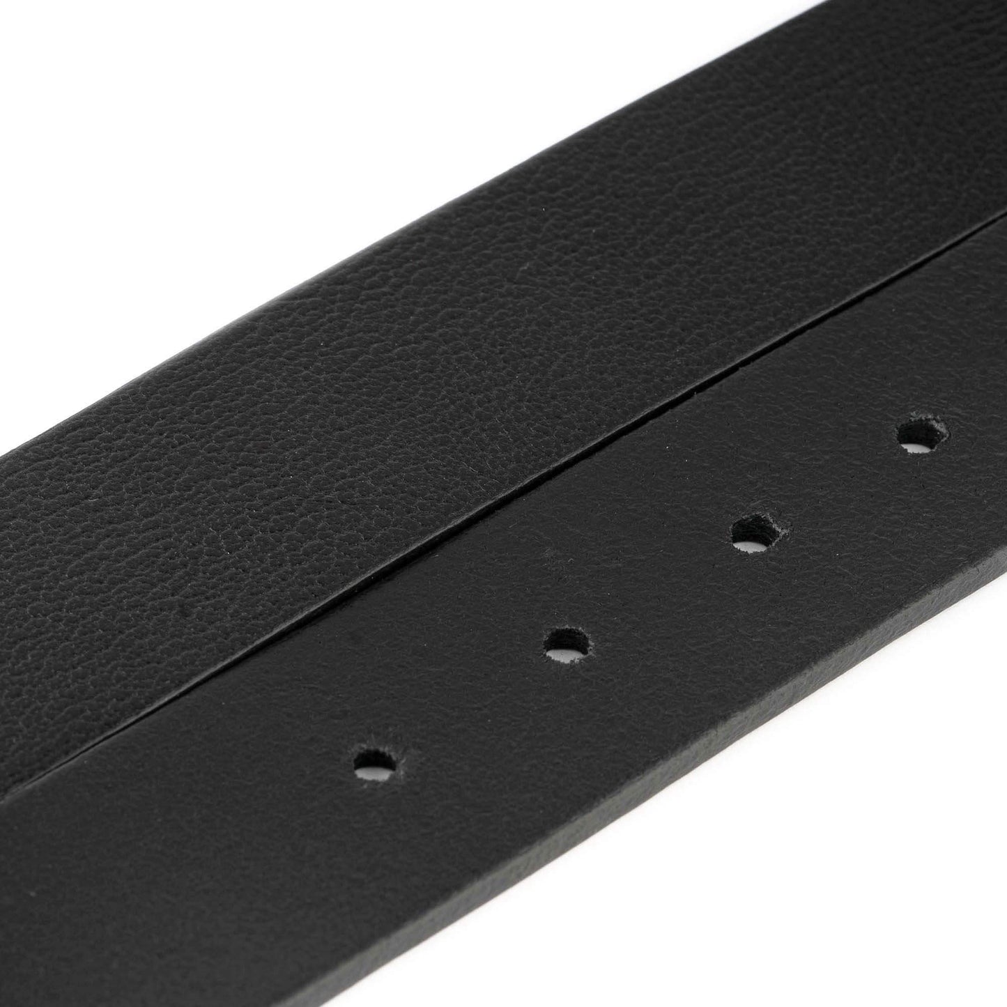 Black Buffalo Leather Belt Strap For Ferragamo Buckles 3.8 Cm