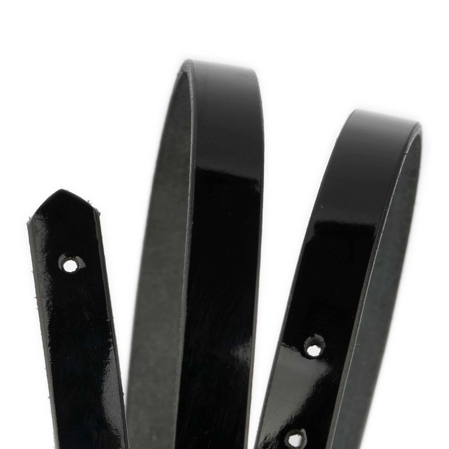 Black Patent Leather Belt Strap For Ferragamo Buckles 1.5 Cm Replacement