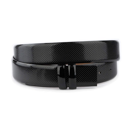 Black Patent Leather Belt Strap Replacement For Designer Cartier Buckles