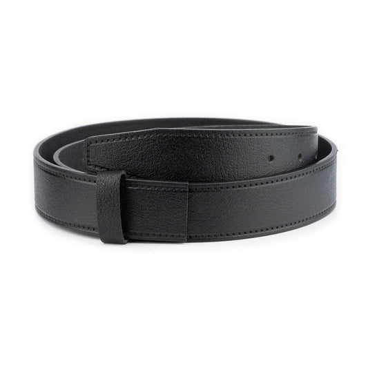 Black Calf Leather Belt Strap For Ferragamo Buckle Mens Replacement