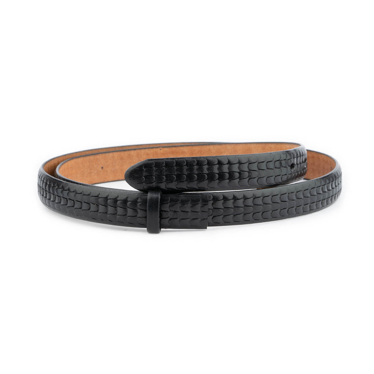 Black Embossed Belt Leather Strap For Montblanc Buckle Womens Replacement