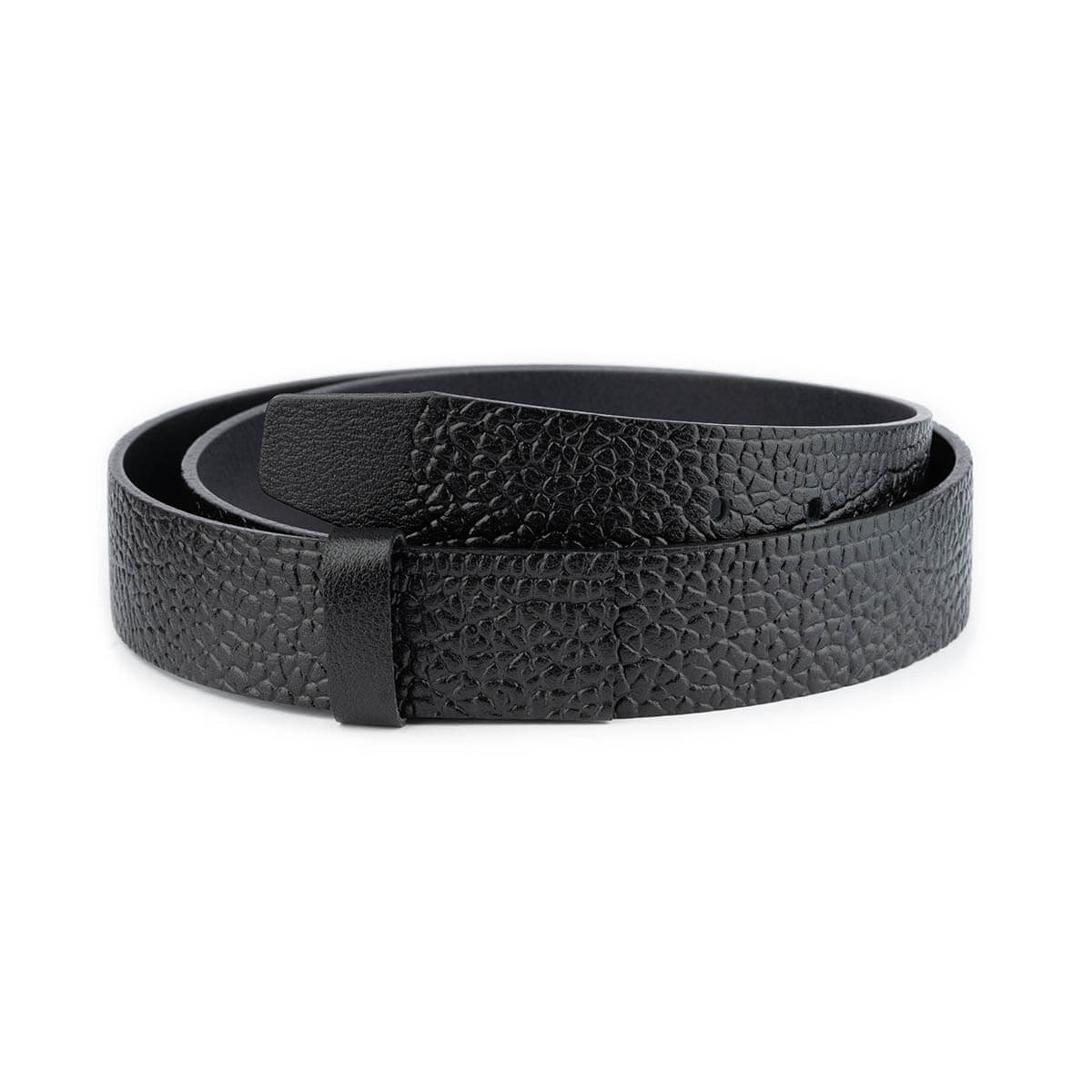 Mens Black Pebble Leather Belt Strap Replacement For Dunhill Buckle