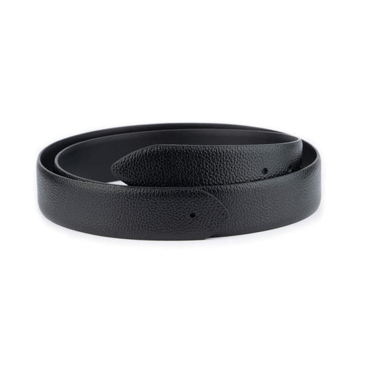 Black Pebble Leather Belt Strap For Ferragamo Mens Buckle Replacement