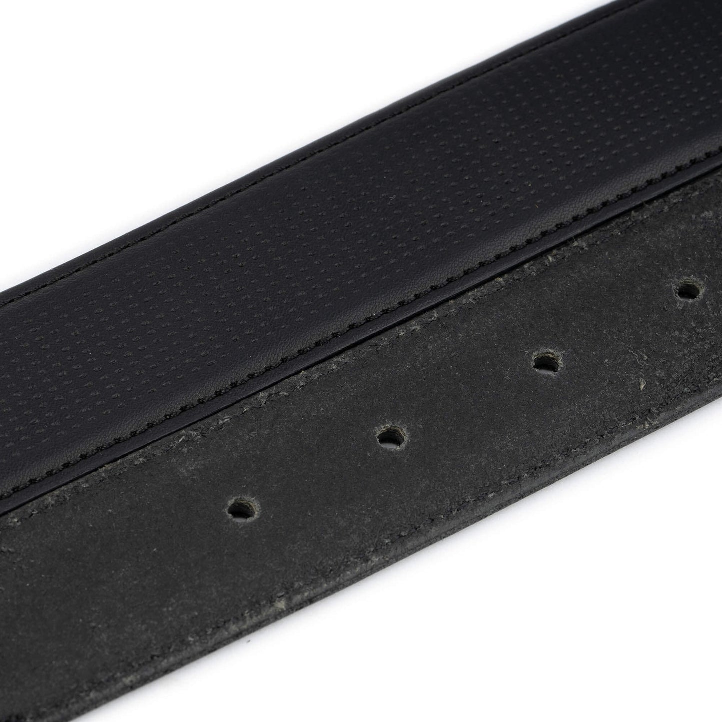 Black Perforated Golf Leather Belt Strap For Montblanc Mens Buckle Replacement