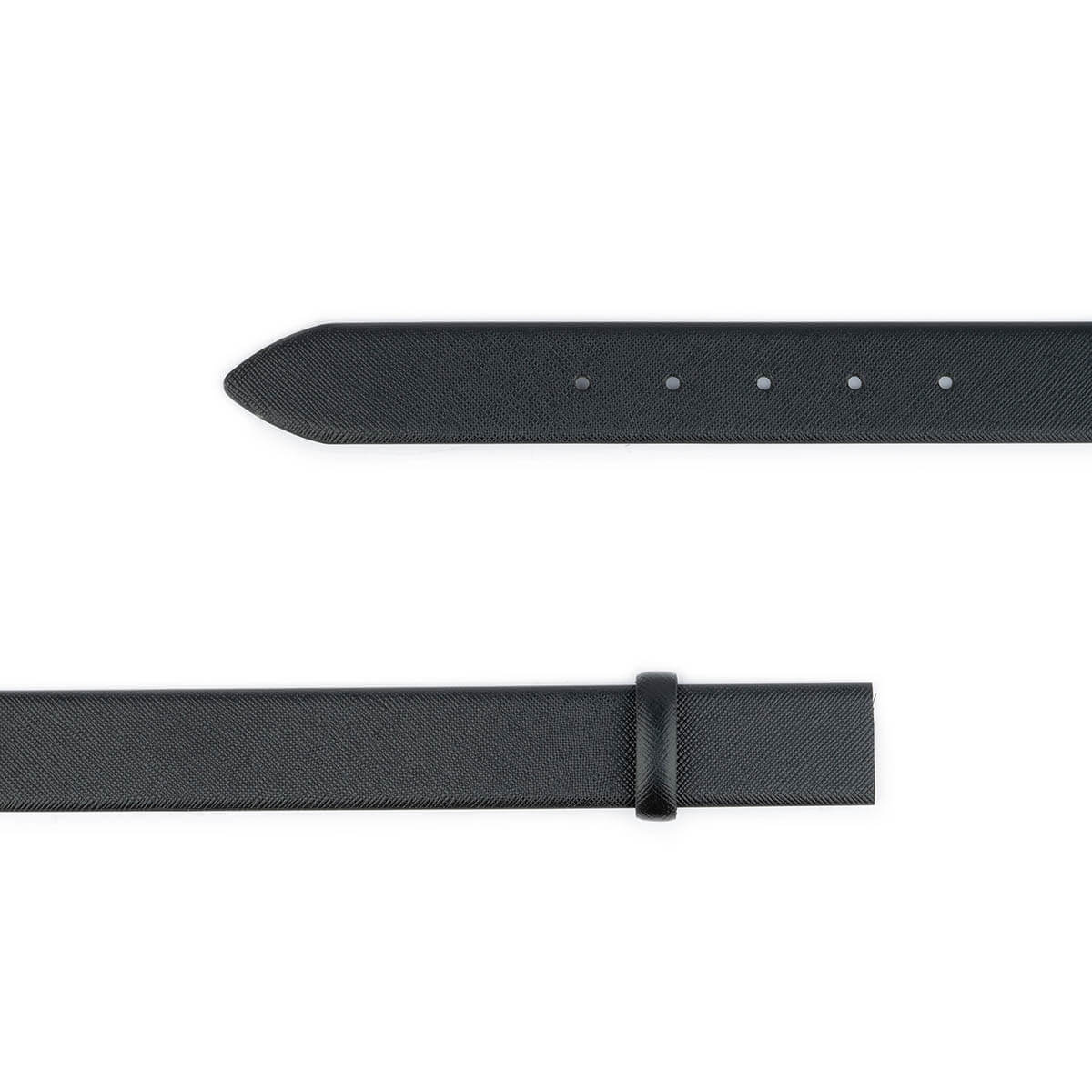 Black Saffiano Belt Leather Straps For Dunhill Mens Buckle Replacement