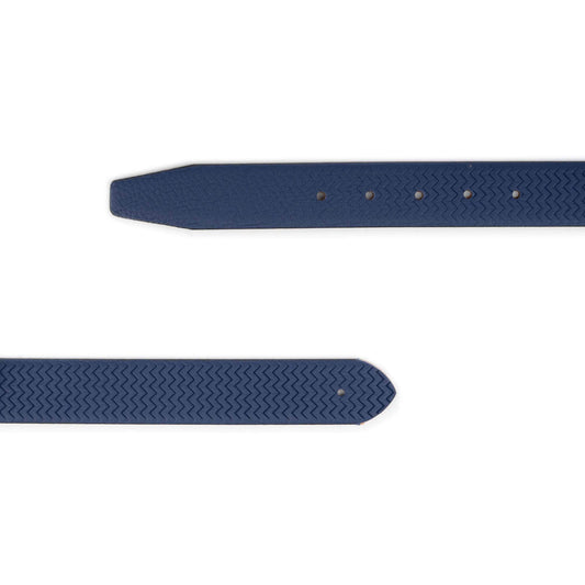 Blue Belt Strap For Dunhill Buckles Wave Texture Calfskin Leather