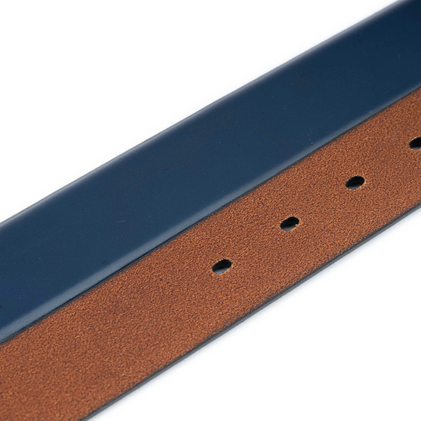 Blue Leather Belt Strap  For Cartier Clasp Buckles Mens Replacement