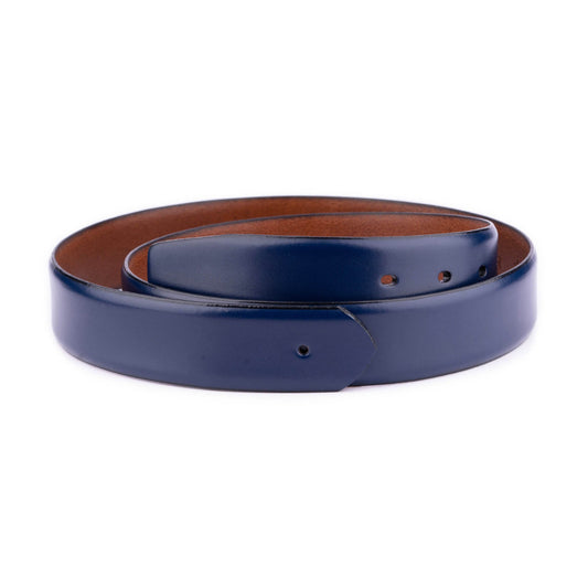 Blue Smooth Leather Belt Strap For Cartier Mens Designer Buckles