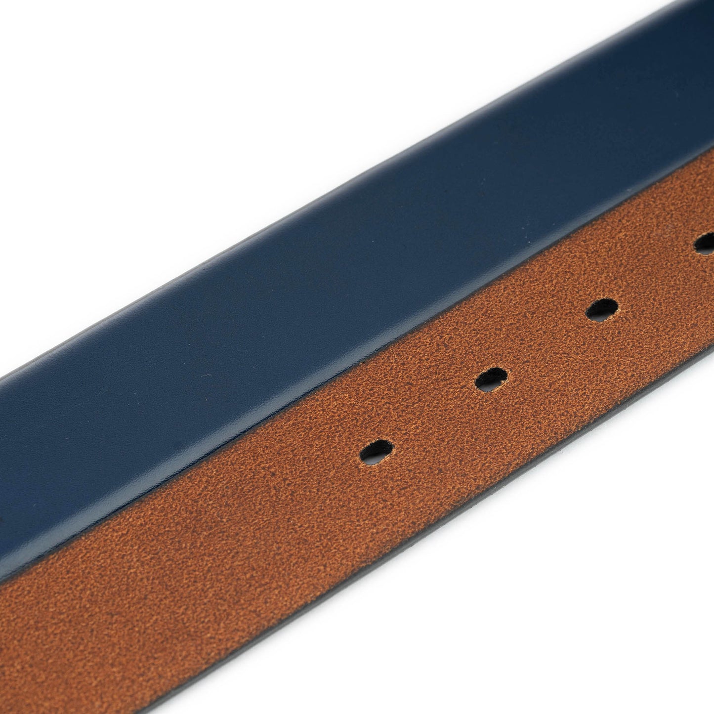 Blue Smooth Leather Belt Strap For Dunhill Mens Designer Buckles