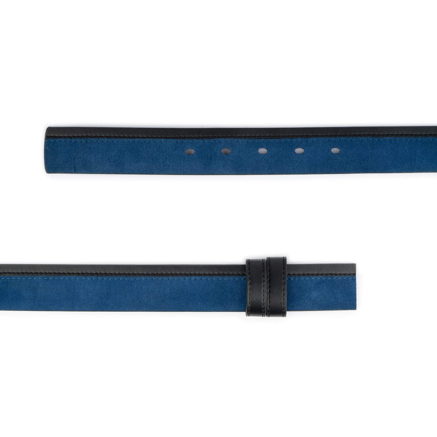 Blue Suede Belt Strap For Ferragamo Clamp Buckle Mens Replacement