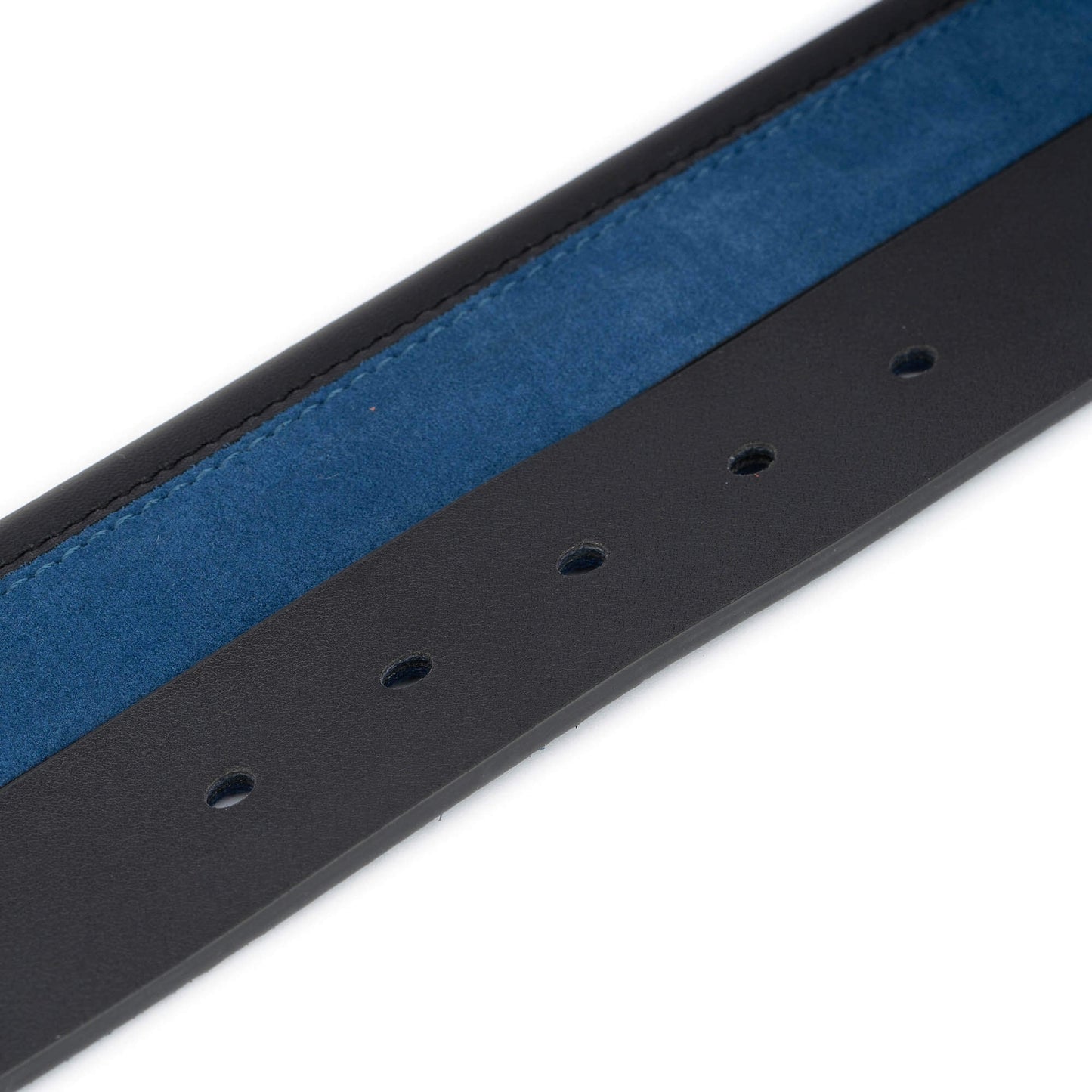 Blue Suede Belt Strap For Dunhill Clamp Buckle Mens Replacement