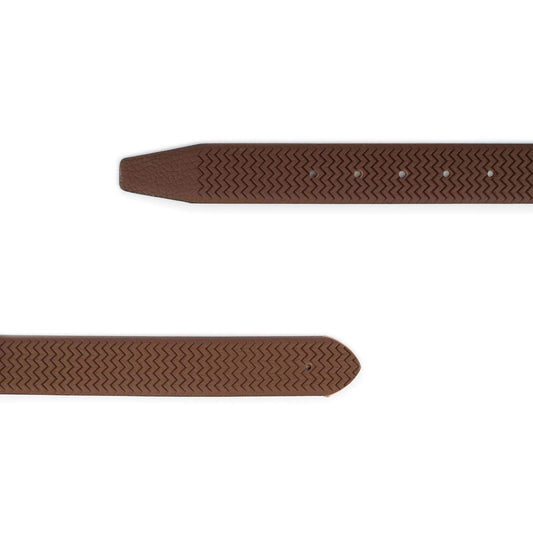 Brown Belt Strap For Dunhill Buckles Wave Texture Calfskin Leather