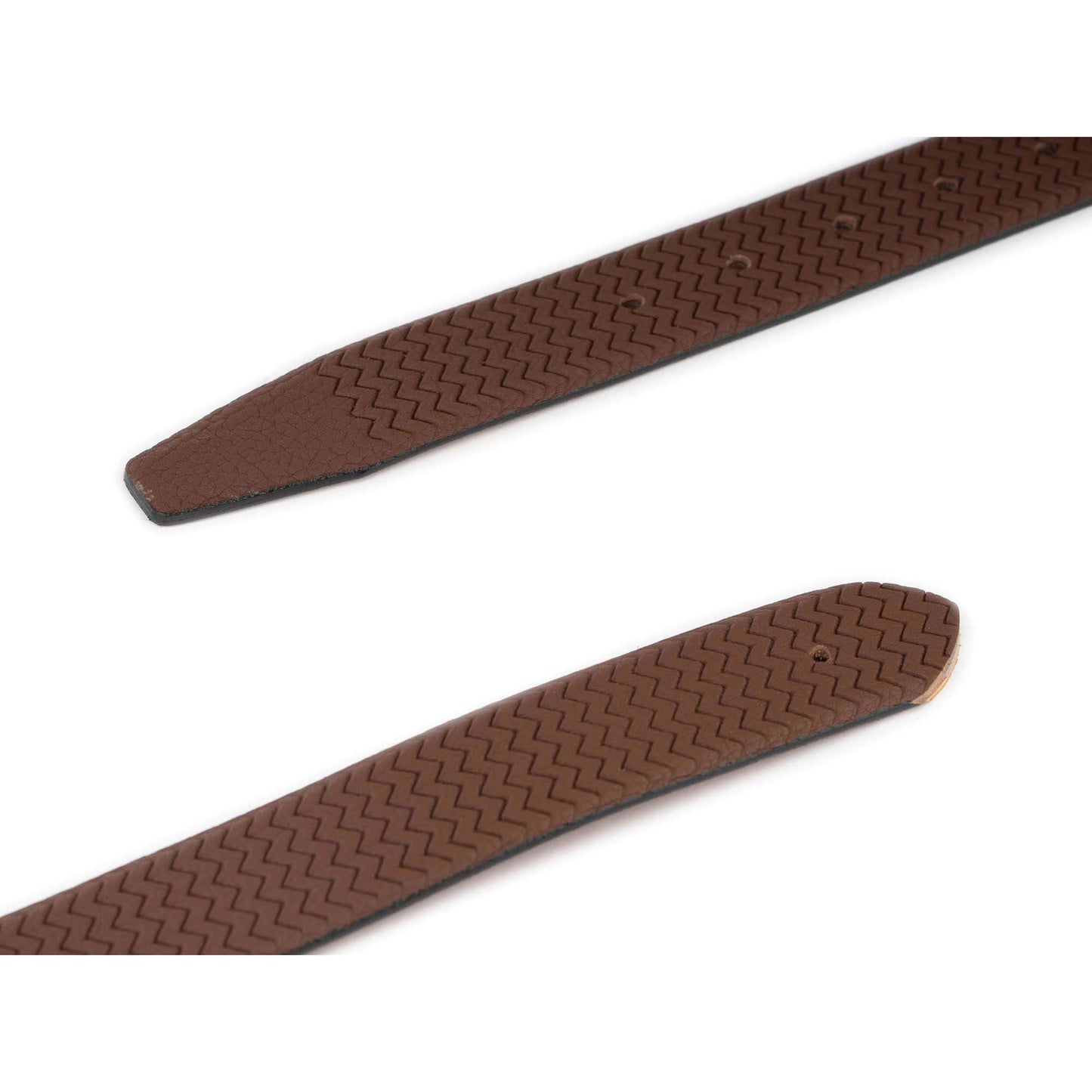 Brown Belt Strap For Cartier Buckles Wave Texture Calfskin Leather