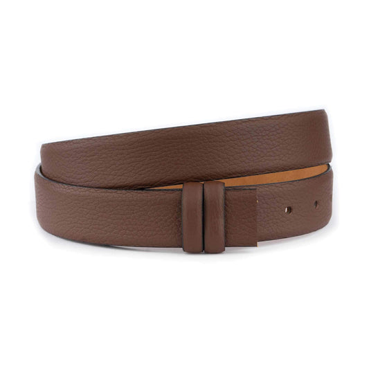 Brown Leather Belt Strap For Cartier Buckles Adjustable For Clamp Buckles