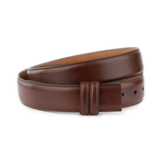 Brown Mens Belt Strap Adjustable 1 3/8 Inch For Cartier Buckles