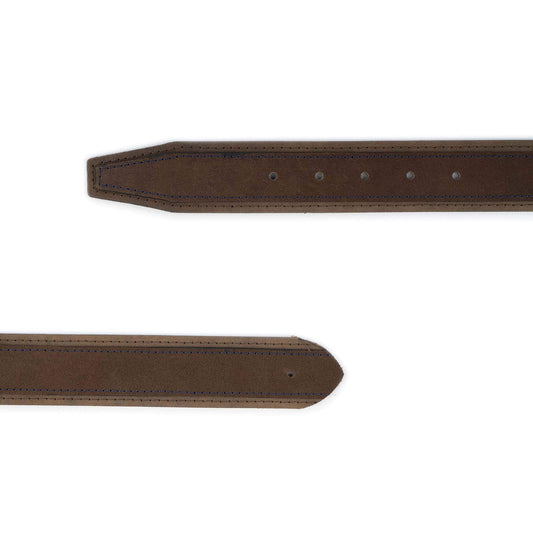 Brown Suede Leather Strap For Belts For Dunhill Buckles Replacement