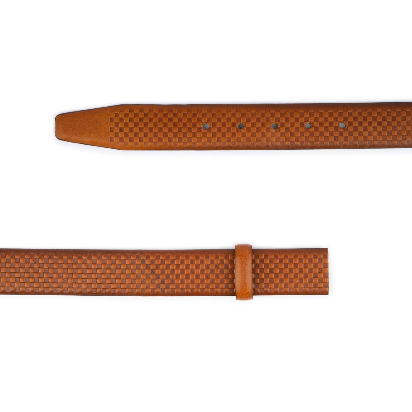 Brown Leather Belt Strap Check Emboss For Ferragamo Mens Buckle Replacement