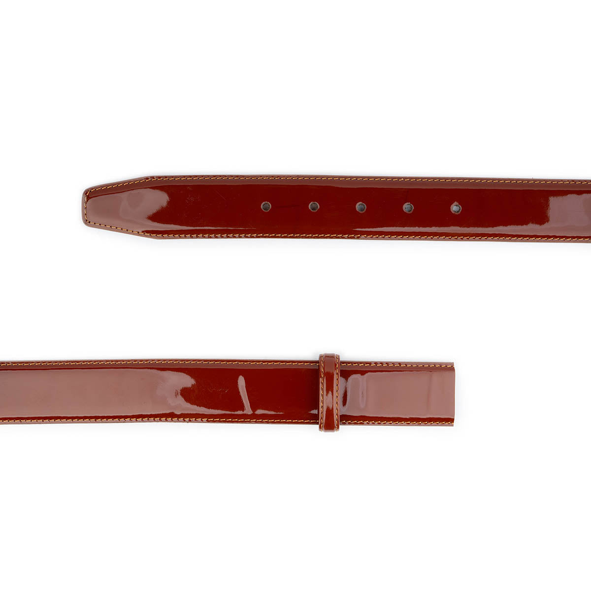 Brown Patent Leather Belt Strap For Montblanc Mens Buckle Replacement