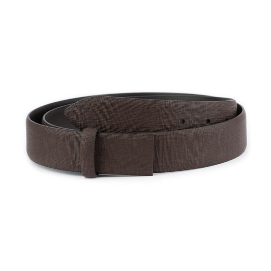 Brown Saffiano Leather Belt Strap For Montblanc Womens Buckle Replacement