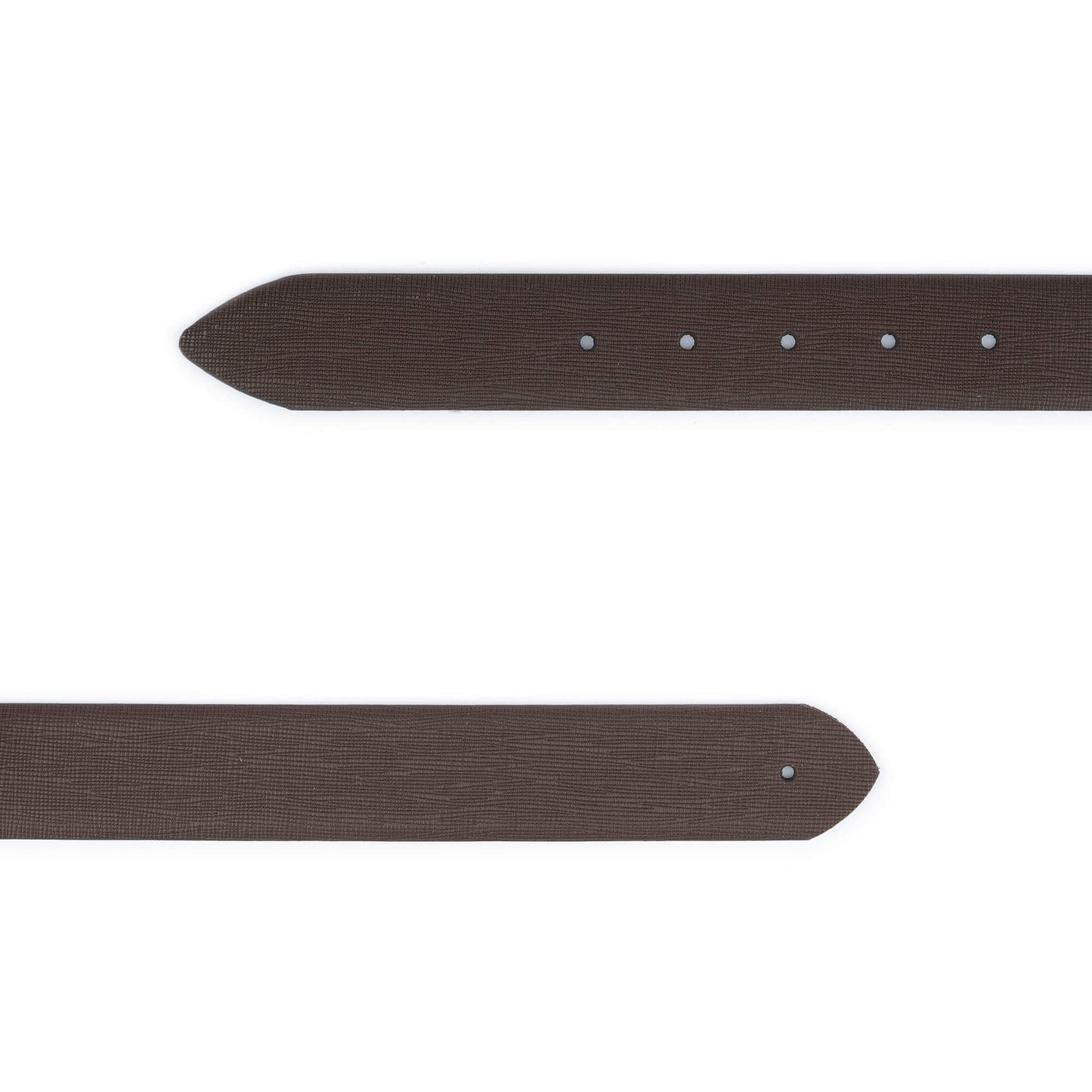 Brown Saffiano Leather Mens Belt Strap For Ferragamo Buckle Replacement