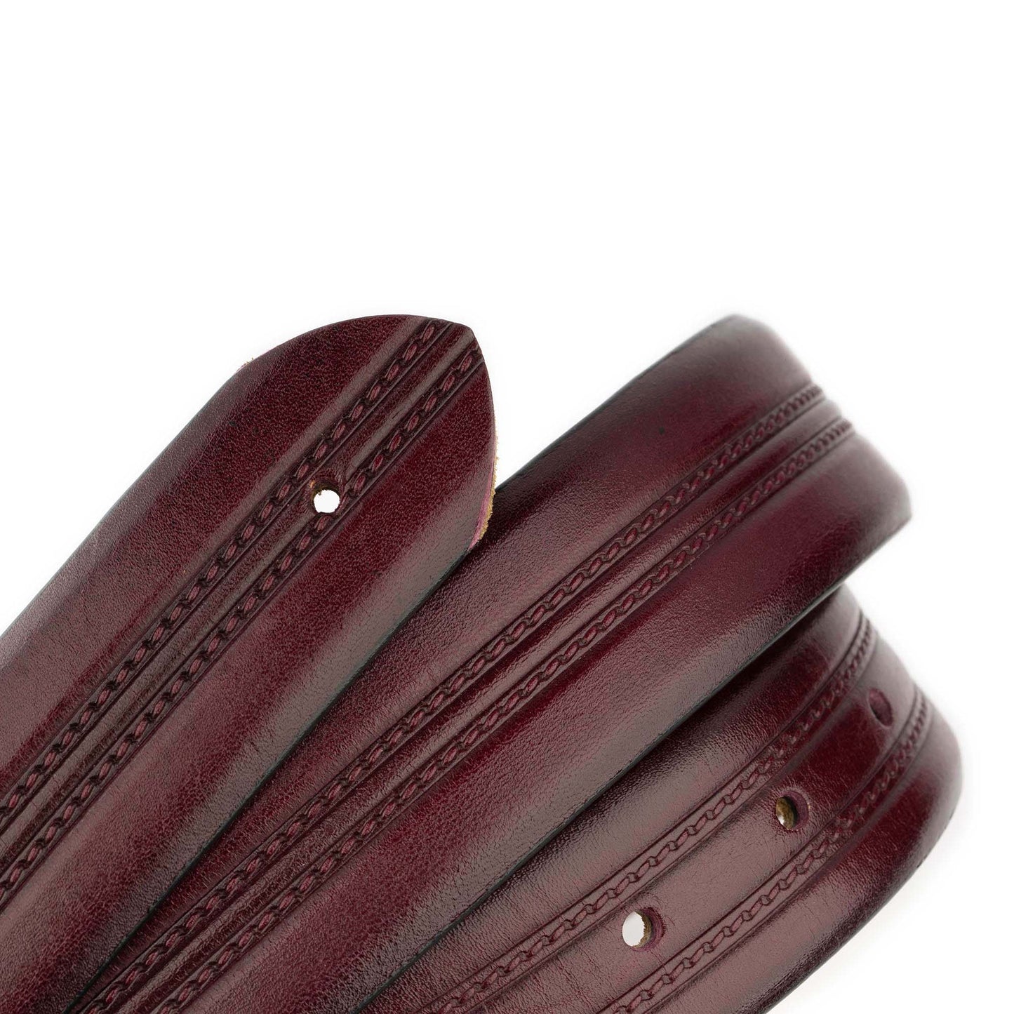 Burgundy Belt Straps For Designer Dunhill Buckles