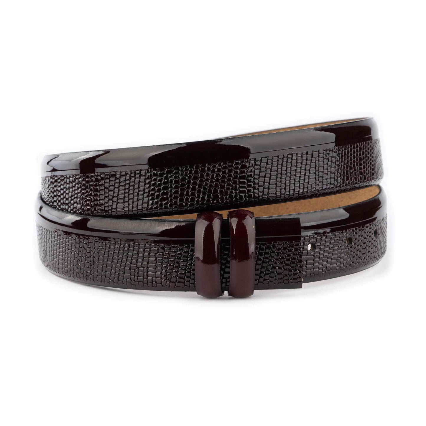 Burgundy Patent Embossed Snake Belt For Dunhill Buckls Top Quality
