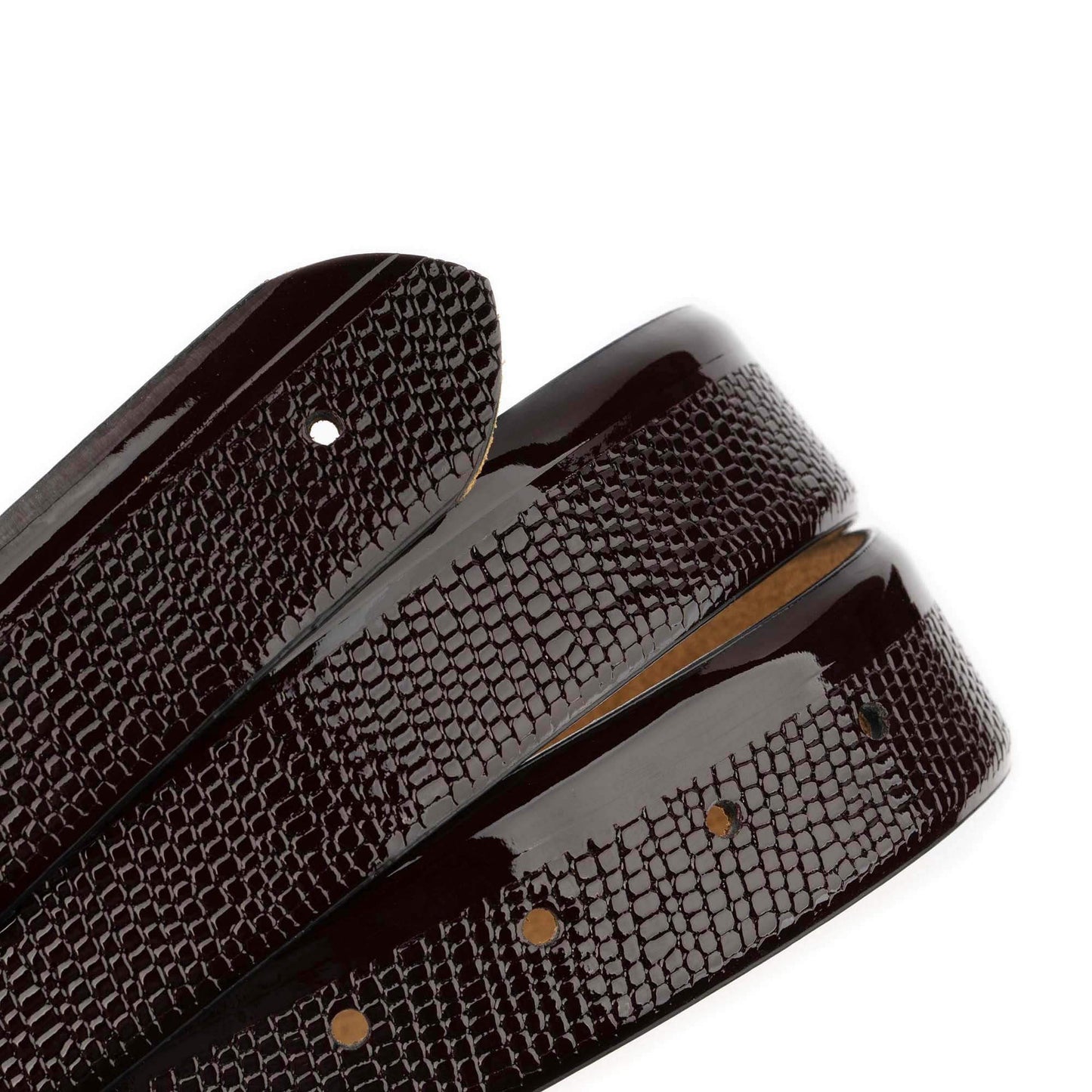 Burgundy Patent Leather Belt Strap For Desiner Montblanc Buckles