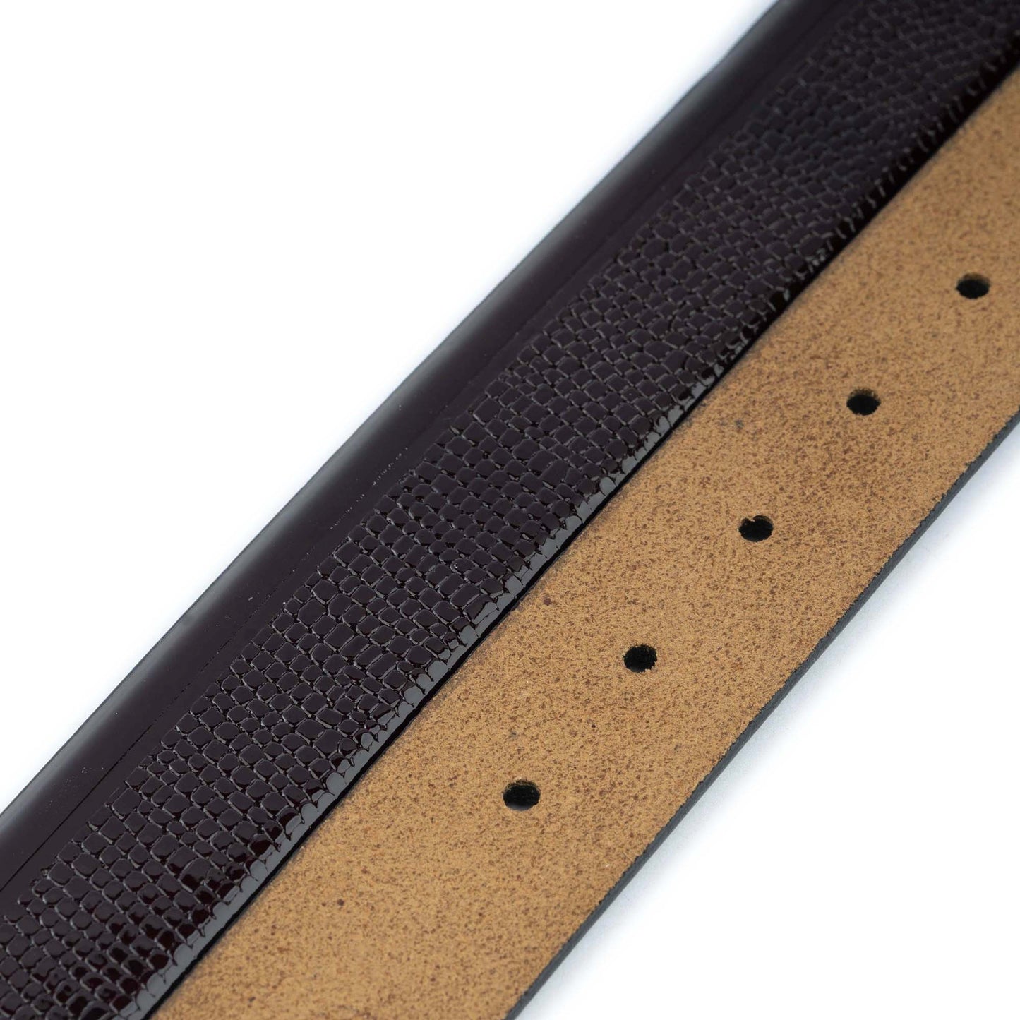 Burgundy Patent Leather Belt Strap For Desiner Montblanc Buckles