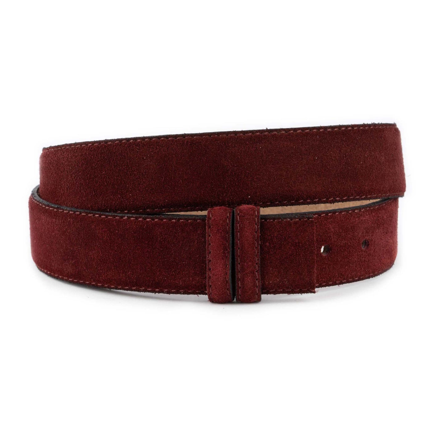 Burgundy Suede Belts For Custom Dunhill Buckles High Quality 1 1/2 Inch