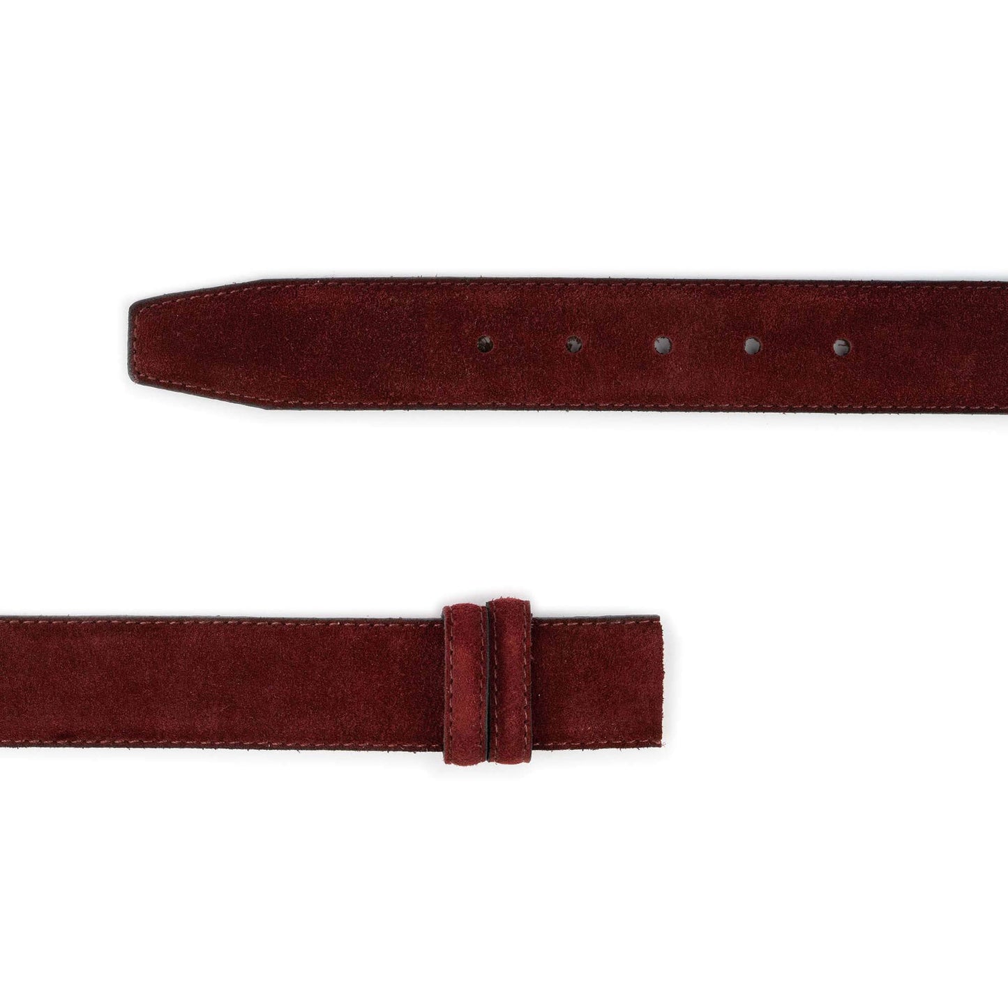 Burgundy Suede Belts For Custom Dunhill Buckles High Quality 1 1/2 Inch