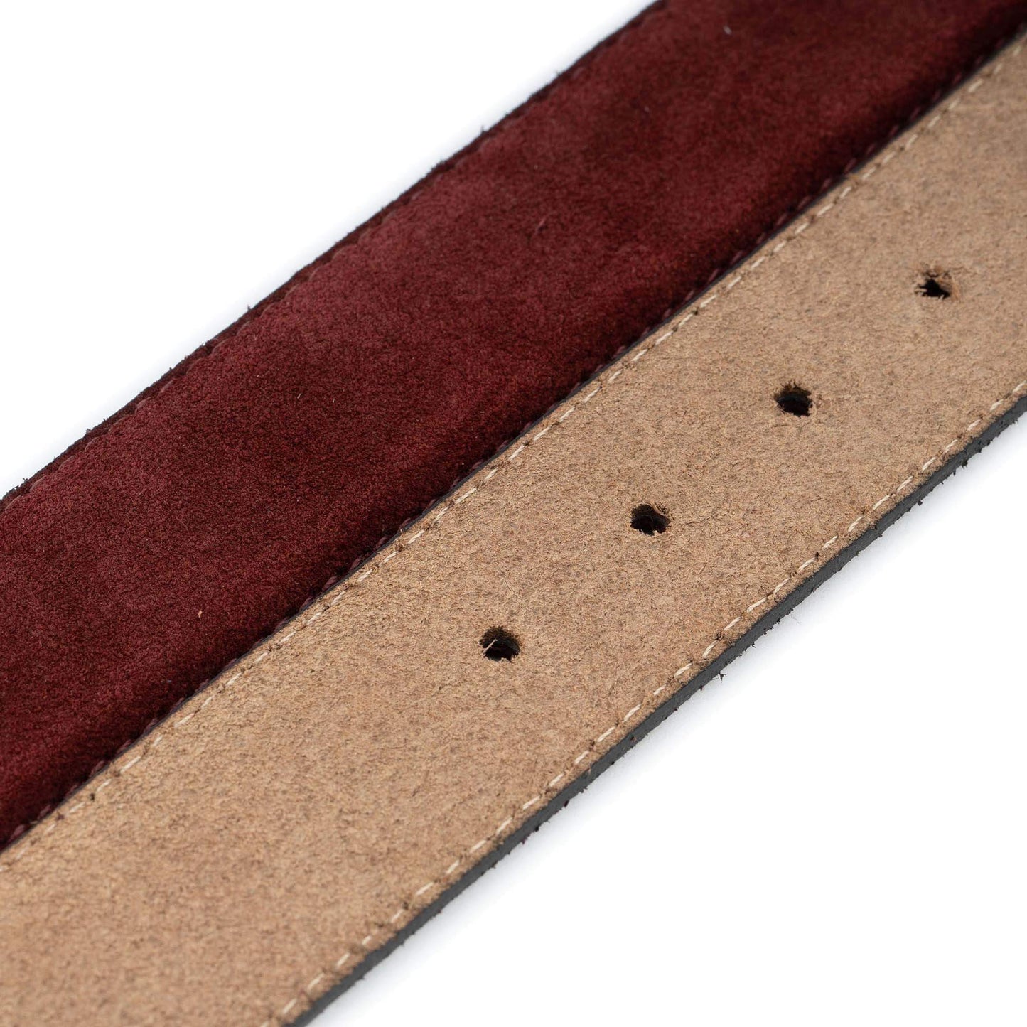 Burgundy Suede Belts For Custom Dunhill Buckles High Quality 1 1/2 Inch