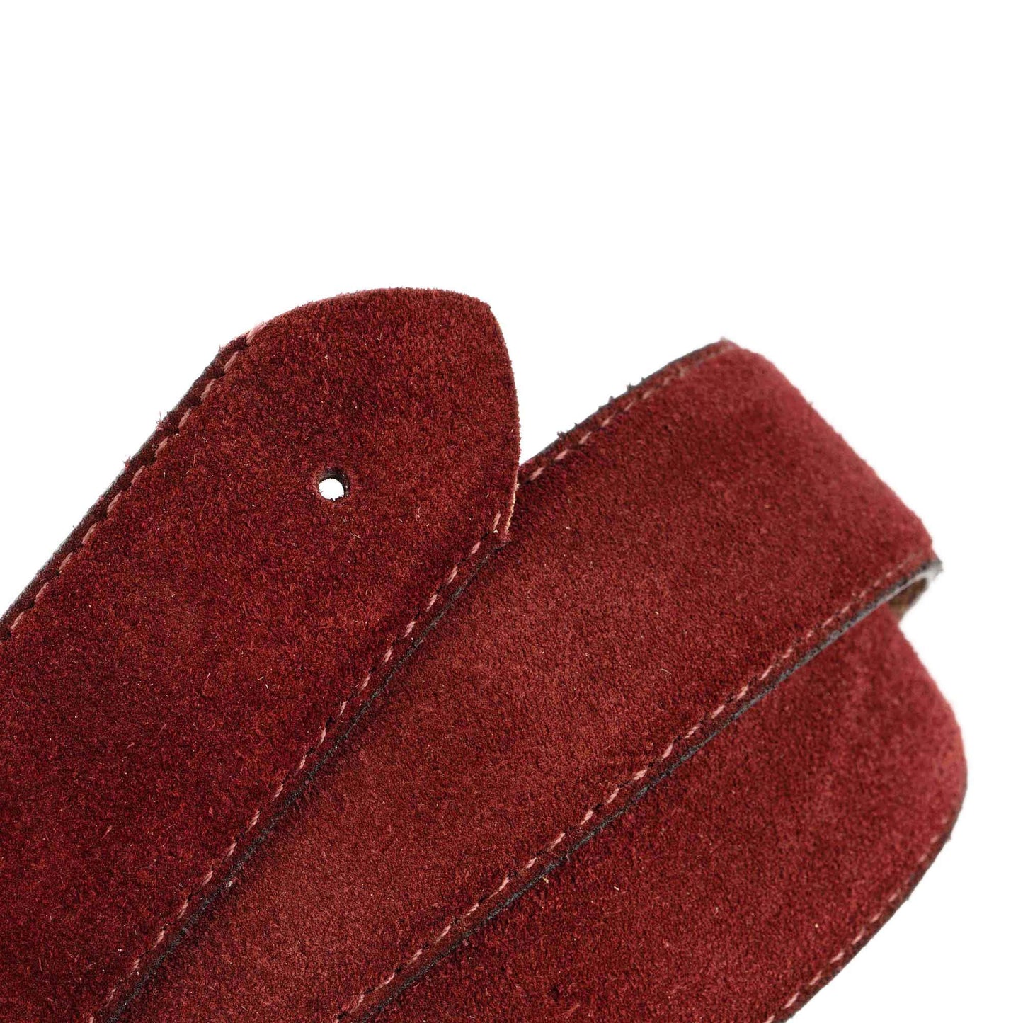 Burgundy Suede Leather Belt Strap For Cartier Buckles 3.8 Cm