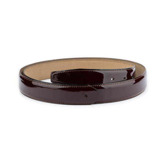 Burgundy Patent Belt Strap Leather Replacement For Montblanc Mens Buckle Replacement