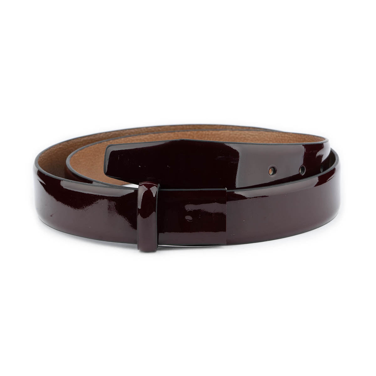 Burgundy Patent Leather Strap For Cartier Mens Belt Buckle Replacement