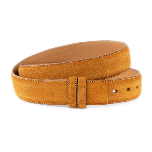 Camel Suede Belt Straps For Ferragamo Buckles Replacement 1 3/8 Inches