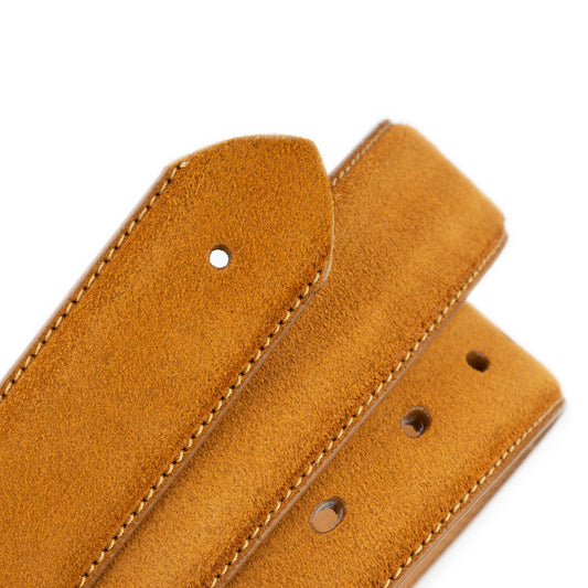 Camel Suede Leather Gents Belt Strap For Cartier Buckles